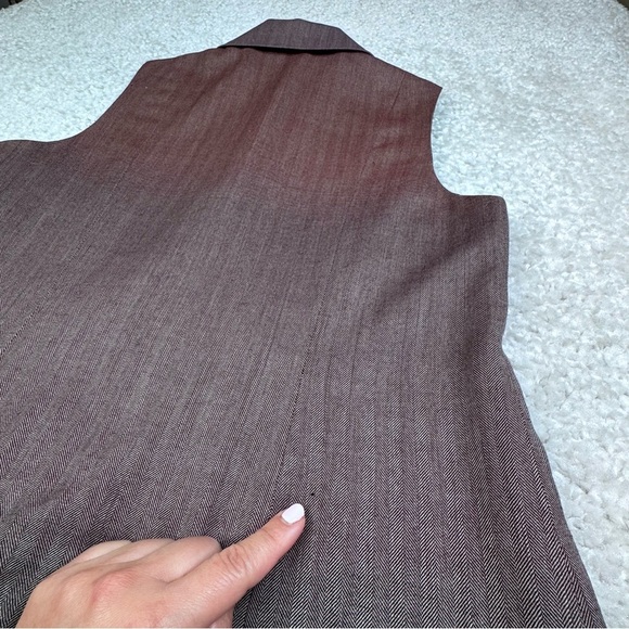 Pendleton Wool Ombre Gradient Long Vest. Tunic Burgundy Gray Medium - Picture 5 of 10